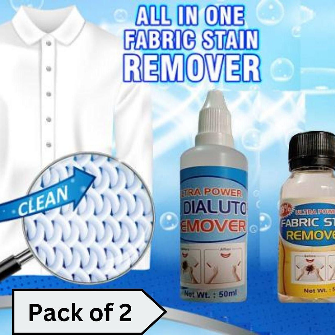 All In One Fabric Stain Remover 100Ml (Pack Of 2 Bottle 50Ml Each)
