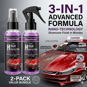 Showroom Shine Hydrophobic Nano Coating & Scratch Repair Spray (2-Pack) for Car and Bikes
