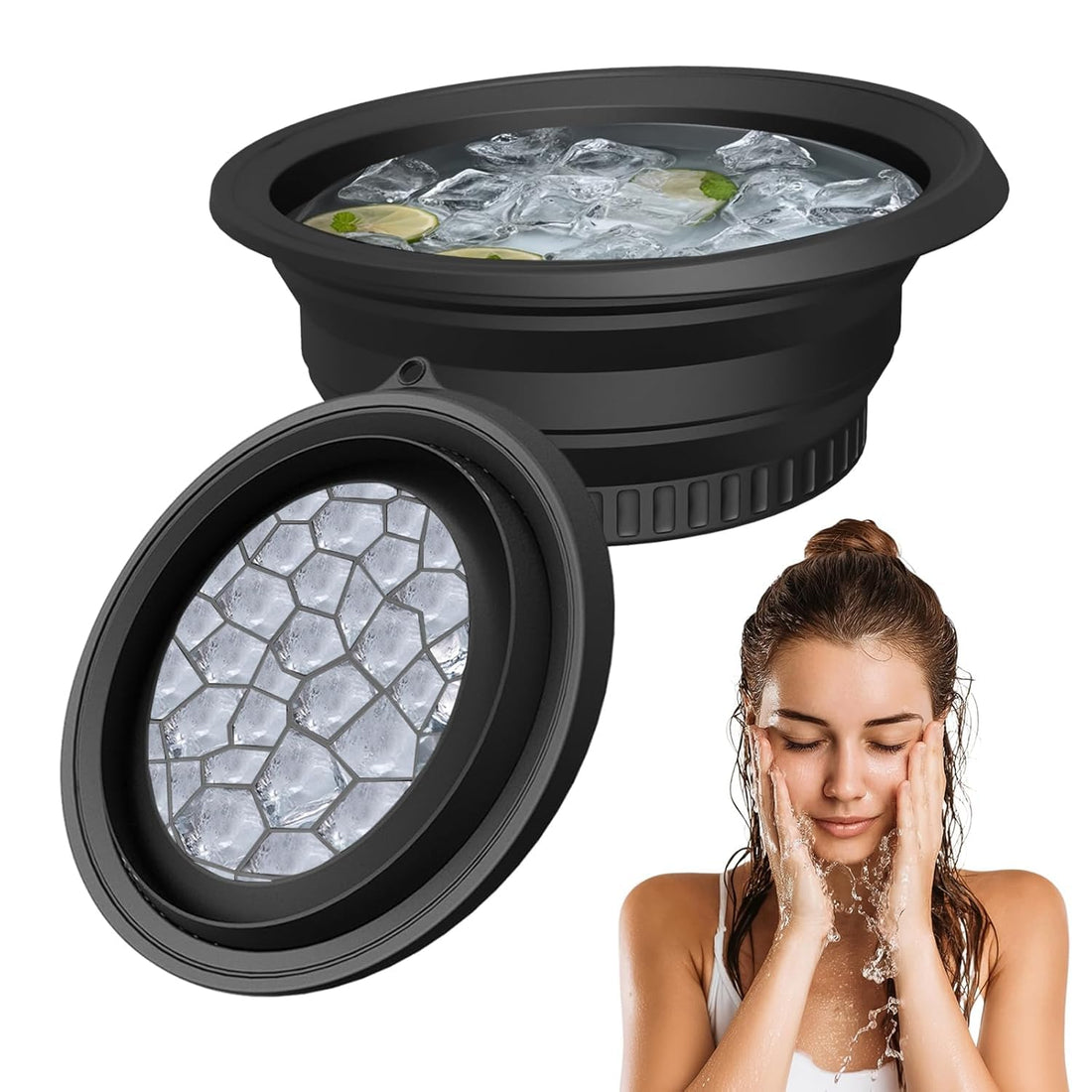 Face Bowl For Ice with Built-In Ice Tray