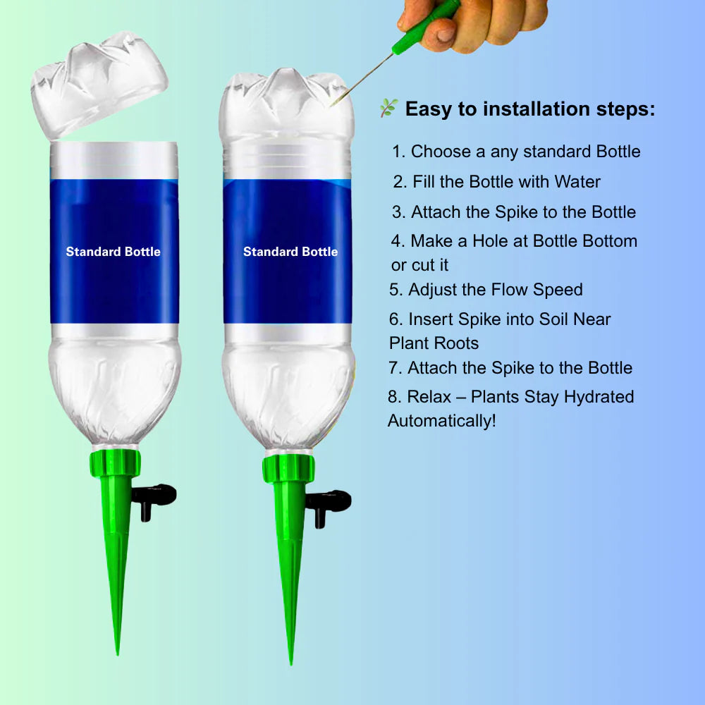 Self-Watering Spike Drip Irrigation System for Indoor & Outdoor Plants (Pack of 10)